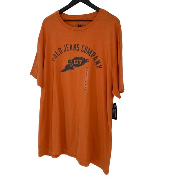 RALPH LAUREN Polo Jeans Co. 1967 Winged Foot Short Sleeve Orange T-Shirt Size XL - Picture 3 of 16